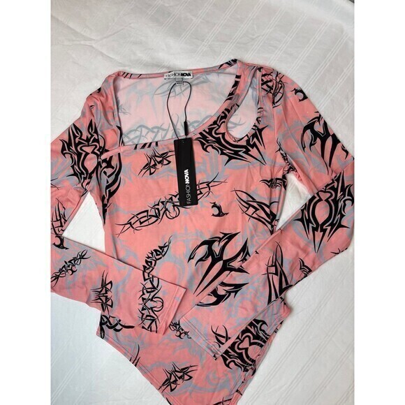 Asymmetrical Neck Cut Out Shoulder Bodysuit Size Small RefN17 - Picture 6 of 8